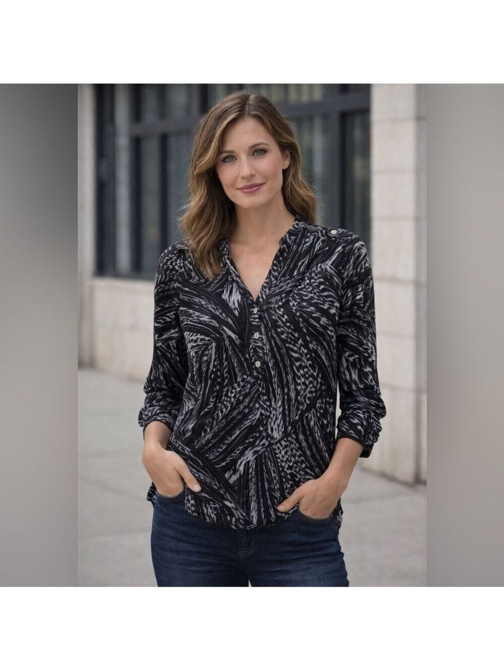 Stylish Black and White Women's Top